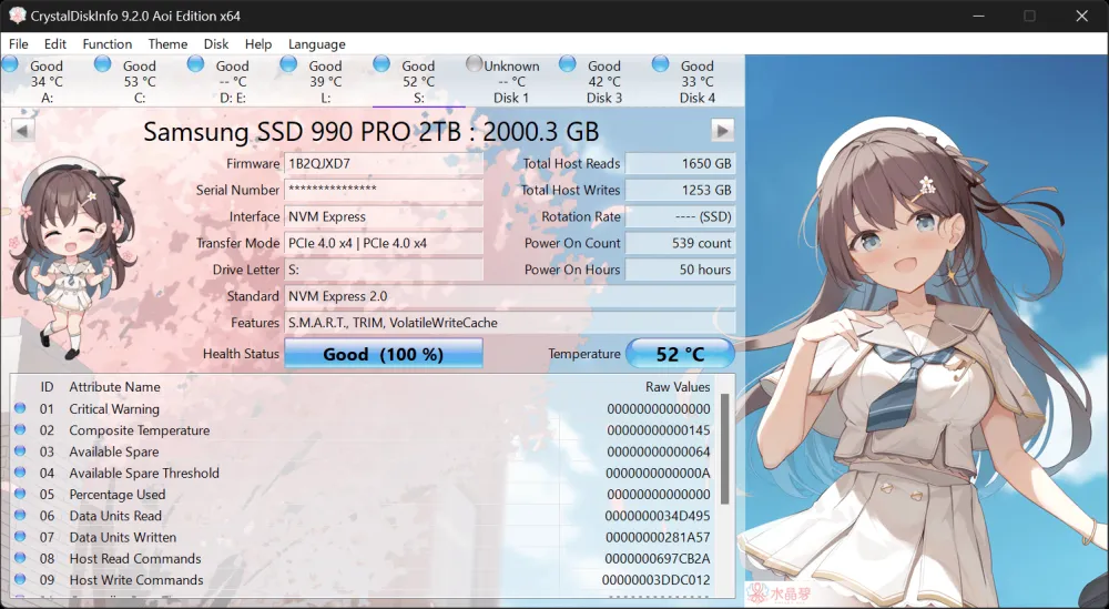 CrystalDiskInfo v9.3.2正式版：免费专业硬盘检测工具