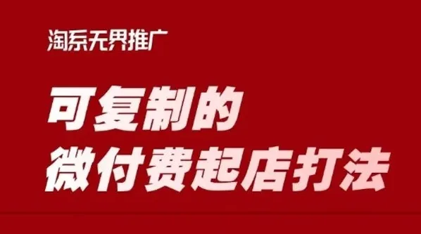 淘宝微付费起店课程：可复制的爆款打造打法