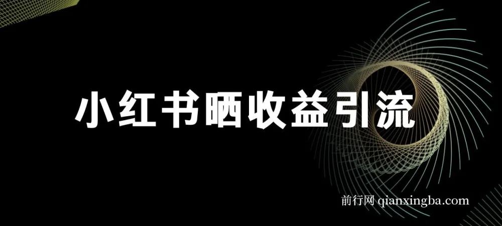 小红书晒收益图引流项目粉:日引200+秘籍