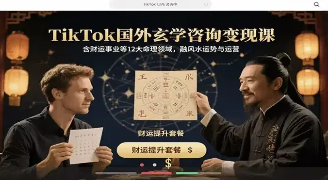 TikTok玄学咨询变现课:12大命理领域融合风水运势与运营实操