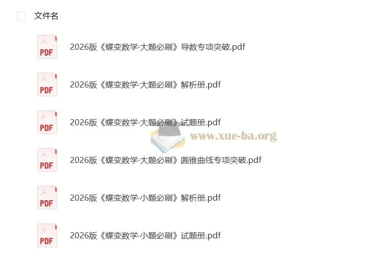 2026蝶变数学大题必刷：高中数学专项练习资料