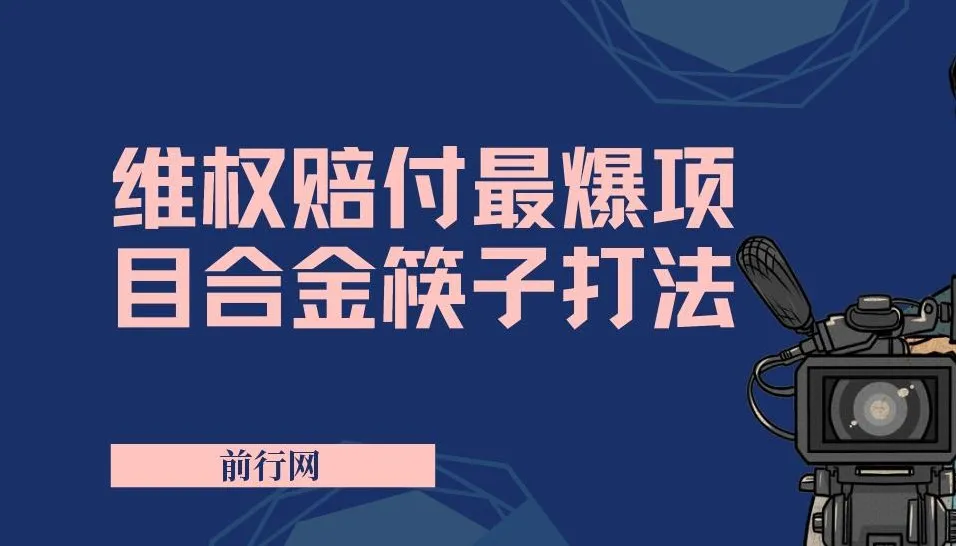维权赔付合金筷子玩法:小白也能月入5w+的实操项目