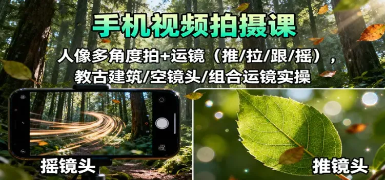 手机视频拍摄课：人像与运镜实操教程