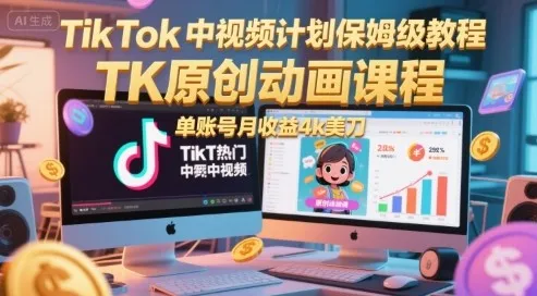 TikTok中视频计划与原创动画课程，助力创作者变现