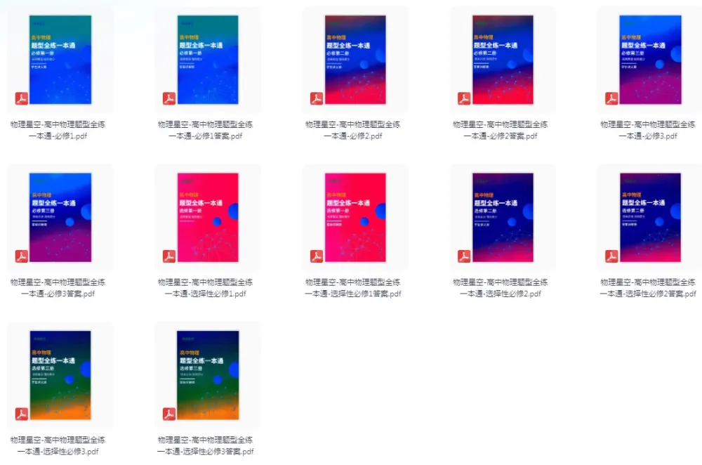 《物理星空-高中物理题型全练一本通》全套（必修1 - 选修3）