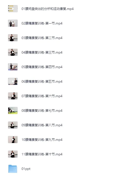 《腰痛运动康复课程》