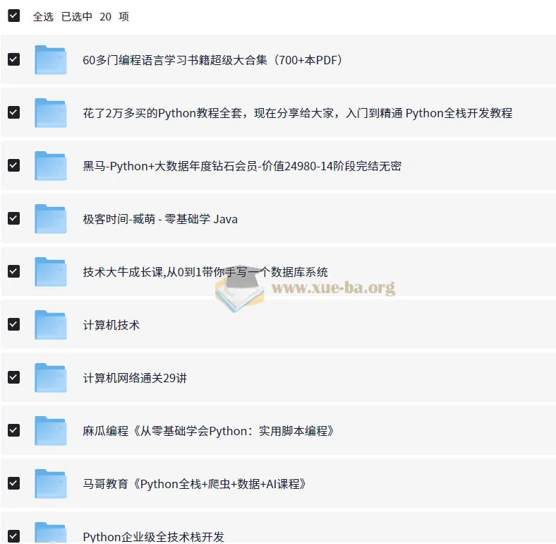 编程开发课程合集：Python、Java、算法、Web等技术