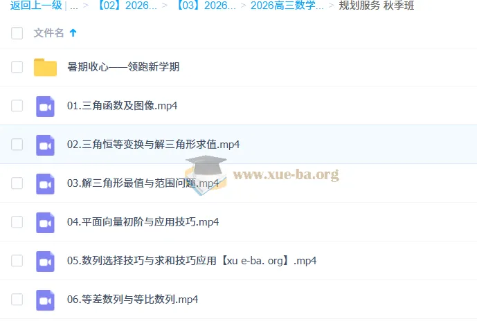 2026年高三高考数学王伟一轮知识课程