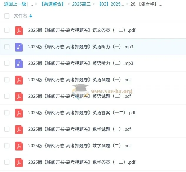 张雪峰《峰阅万卷-高考押题卷》