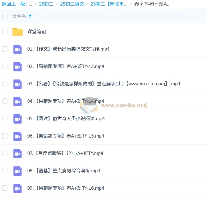初二语文宋北平A+全季课程