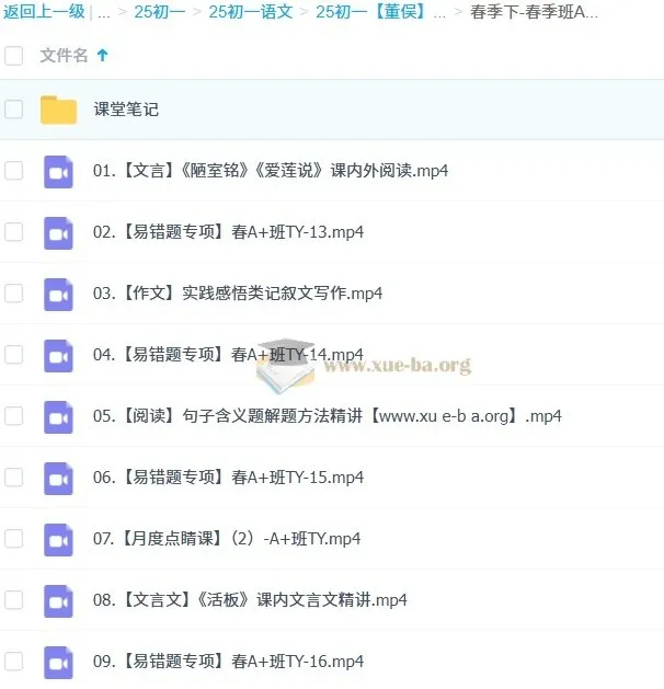 董俣初一语文A+课程(2024 - 2025全学年)