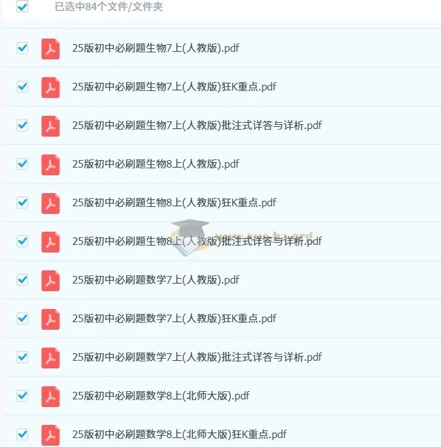 2025版初中必刷题全科多版本