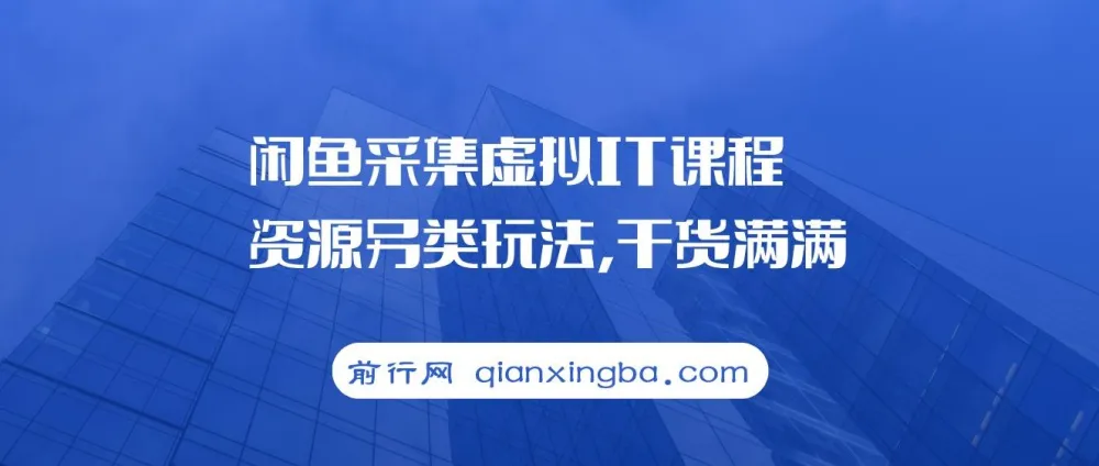 闲鱼采集虚拟IT课程资源另类玩法课程,干货满满