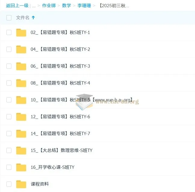 李珊珊初三中考数学数理思维自主学习课程