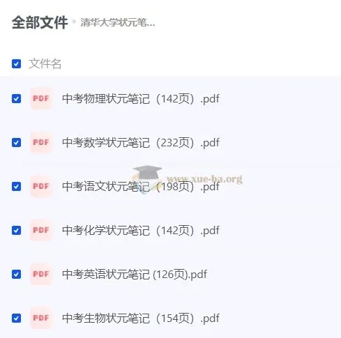 清华大学状元初中理科文科笔记