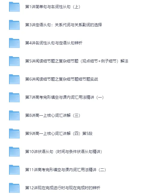 60课时学完高中英语：高中英语快速提分必学课程