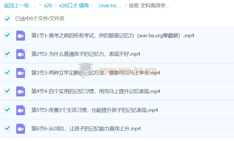 徐哥全科高效学习记忆方法课程