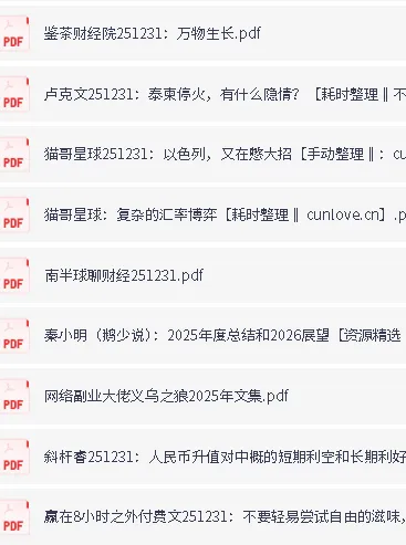 全网付费文章 - 大佬文集圈精选研报(截止2025年12月31日)