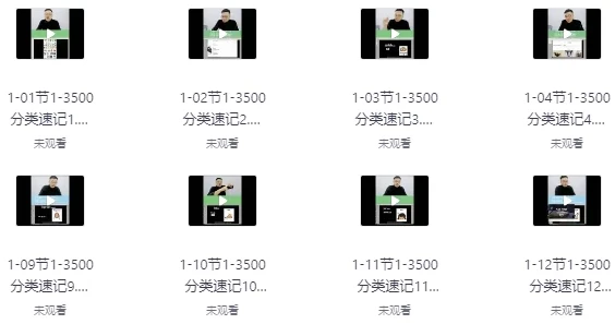 刘一男3500魔卡词：1 - 3500词汇分类精讲速记课程