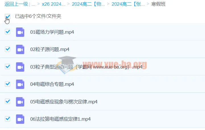 高二物理张展博寒假班课程
