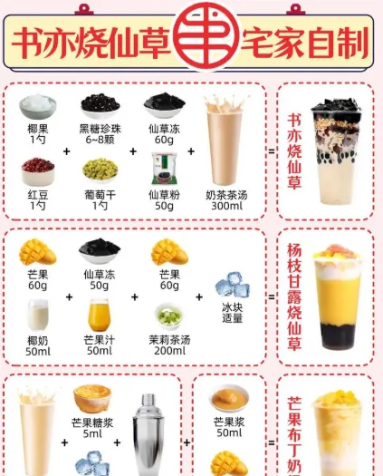 奶茶最新配方及奶茶店开店教程资料（含书亦烧仙草配方）