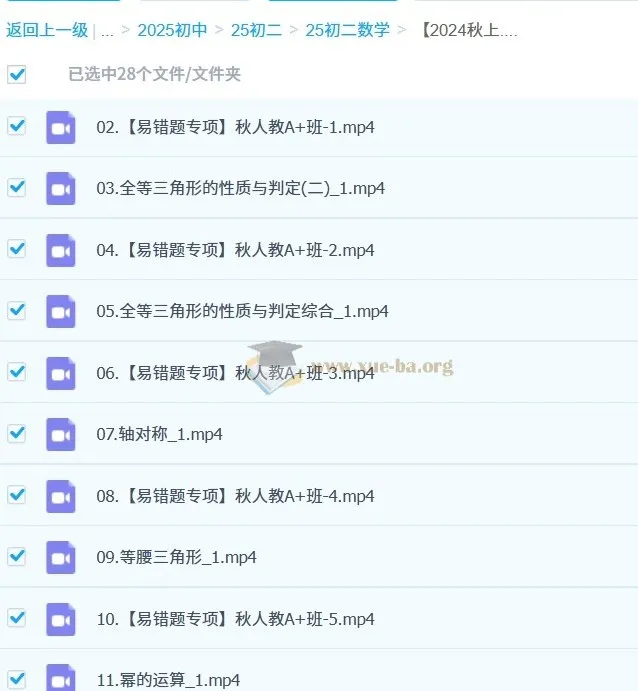 2026届初二数学杜艺波秋季A+班课程