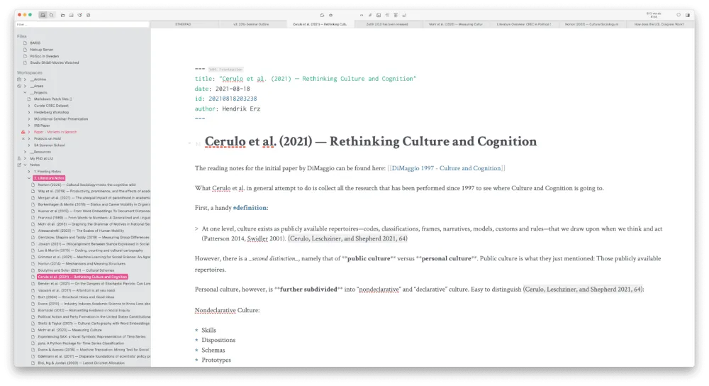 Zettlr - 科研笔记适用的Markdown编辑器
