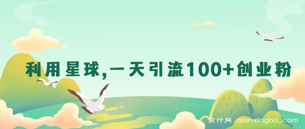 利用星球，一天引流100+创业粉！最新渠道项目