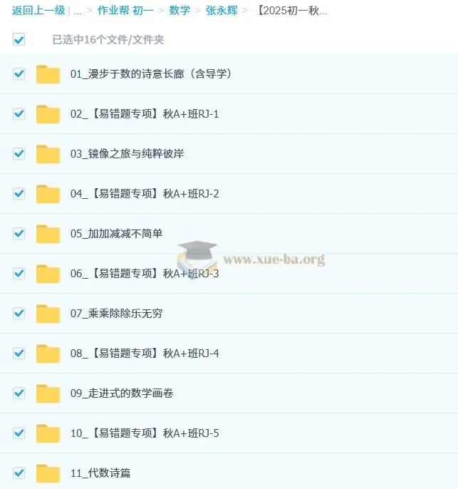 张永辉初一数学秋上数理思维自主学习课程