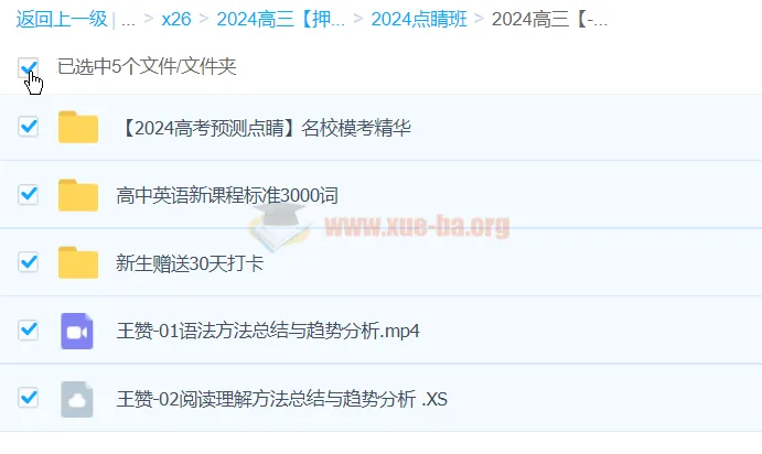 王赞英语2024高三高考英语押题点睛班