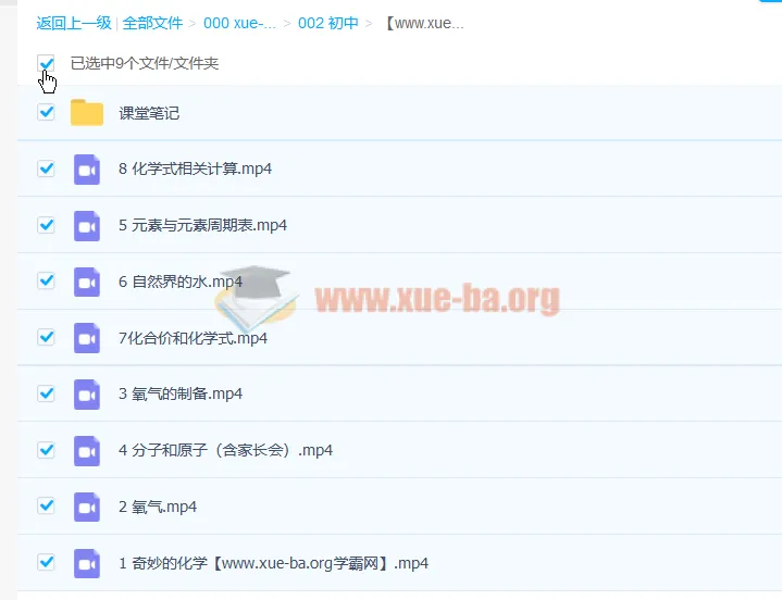 杨静然初三化学春季尖端班课程（7讲完结带笔记）