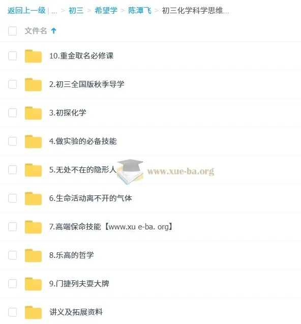 陈潭飞初中化学中考科学思维培训班（2026初三秋上·全国版·S）更新中