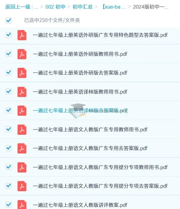 2024版初中一遍过学习资料