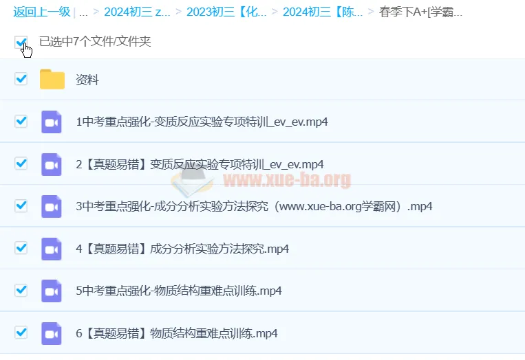 陈潭飞初三中考化学2024 A+春季班（下部分）