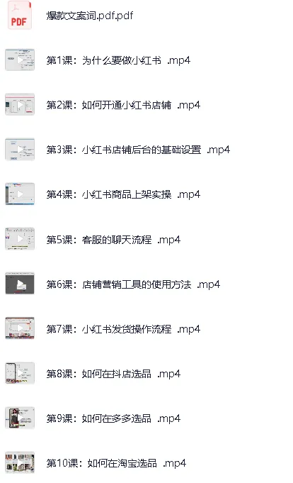 小红书电商运营从入门到精通课程