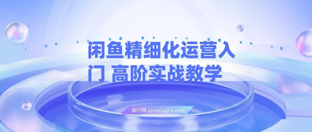 闲鱼精细化运营入门与高阶实战教学：闲鱼卖货整体运营思路课程
