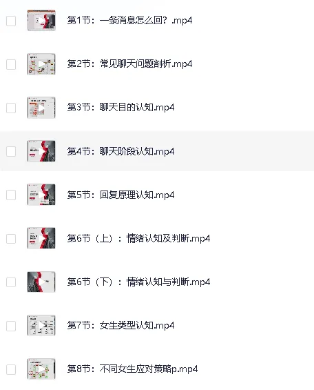 撩妹搭讪特训营：恋爱聊天专项课程合集