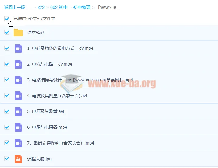 王玉峰初三物理尖端班课程（含2020暑7讲及笔记）
