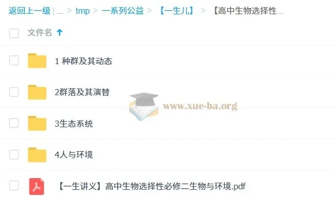 一生儿高中生物选择性必修二课程