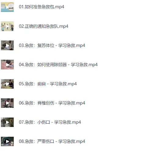 SIKANA视频课堂《急救教程》