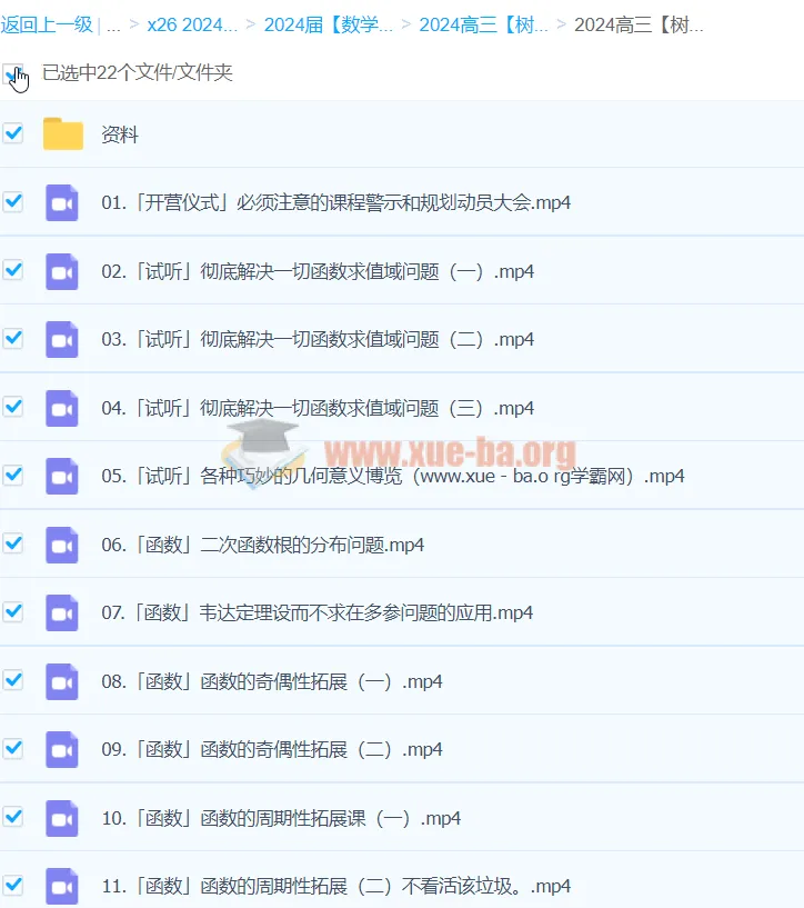2024高三高考数学树成林全程班