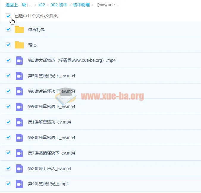 李雪东初二物理暑假精英班课程（9讲带讲义完结）