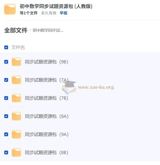 人教版初中数学同步试题资源包