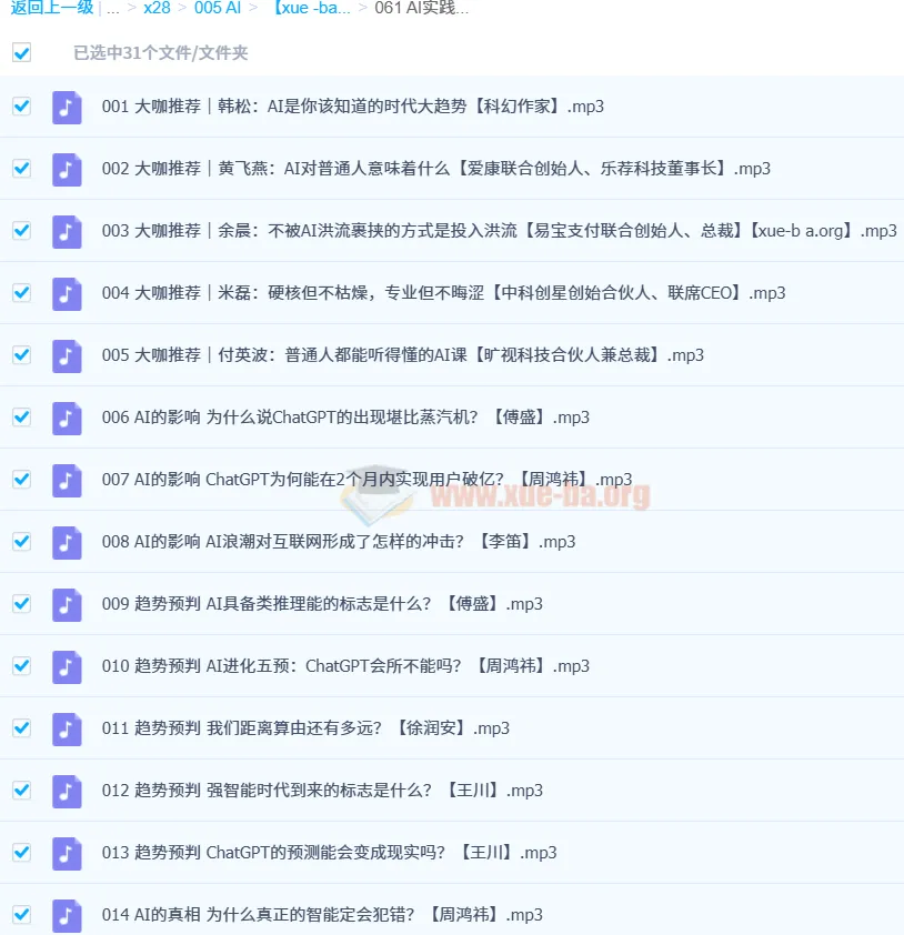AI实践真知课（31集全）