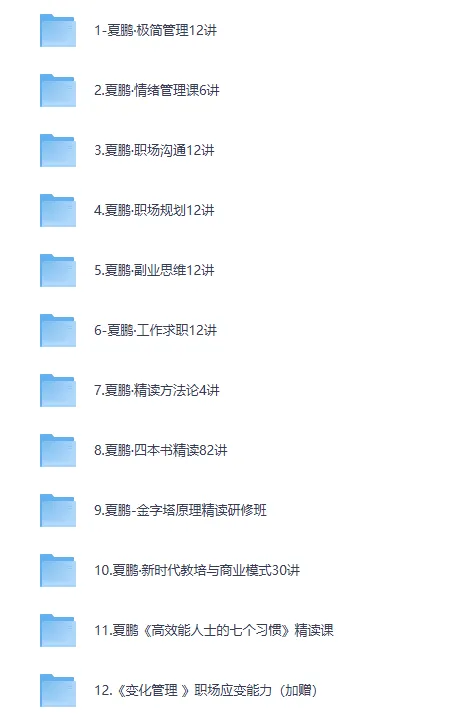 夏鹏职场与人生管理规划及精读课程52套全集