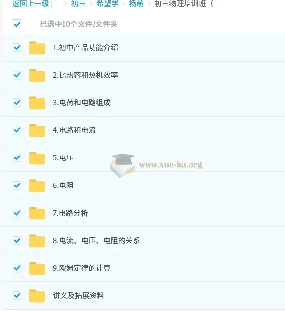 杨萌初三中考物理培训班（秋上·全国版·S）