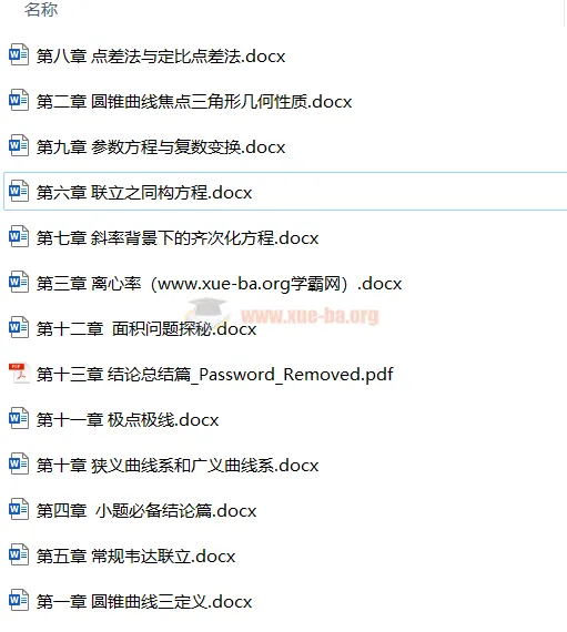 高中数学圆锥曲线专题电子文档