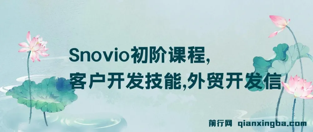 Snovio初阶课程:掌握客户开发技能与外贸开发信撰写
