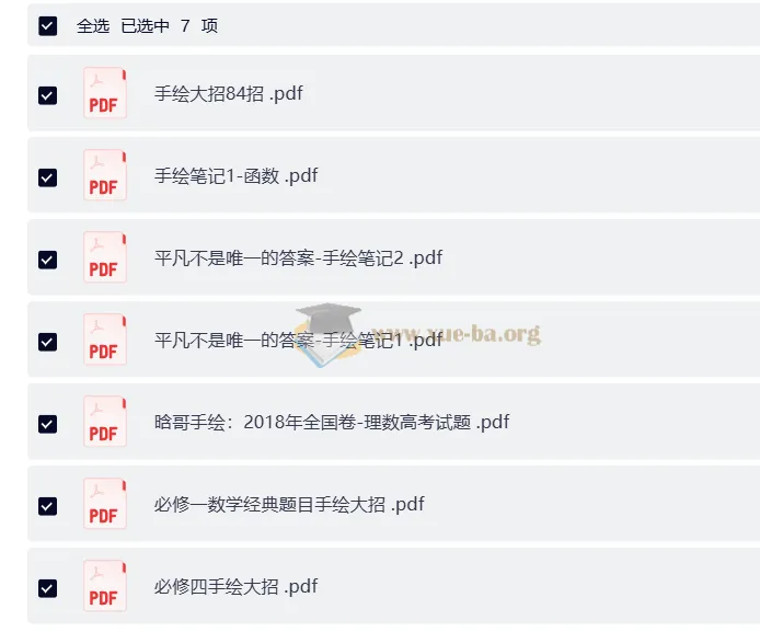 高中数学手绘大招集合