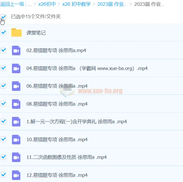 徐丝雨初三数学暑假A班课程